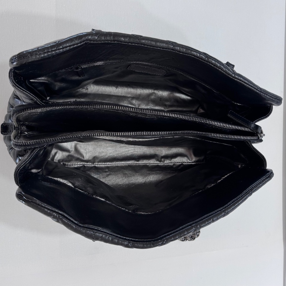 CHANEL -  2009 - RARE - PARIS MOSCOW TOTE SHOULDER BAG - BLACK QUILTED LAMBSKIN - Picture 11 of 13